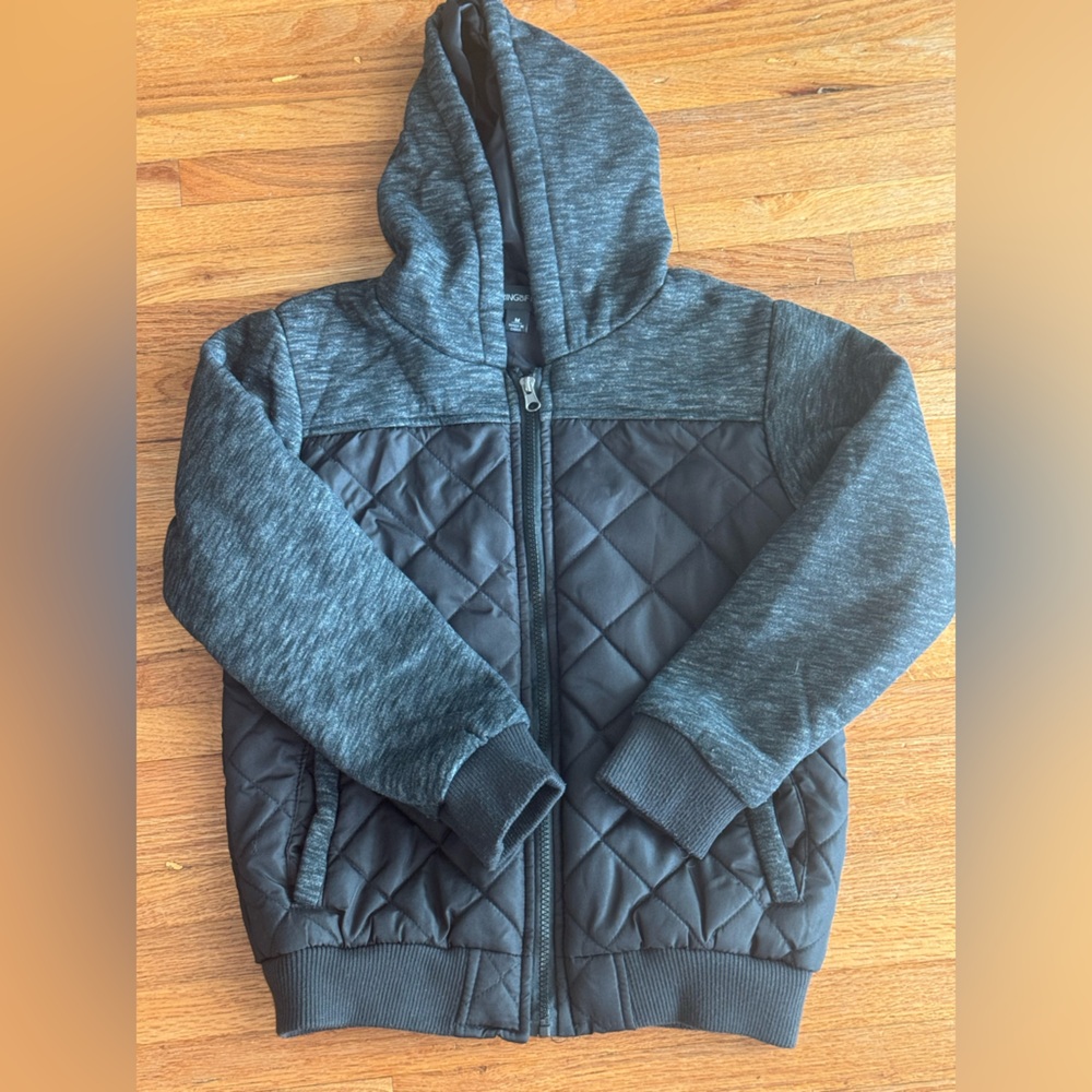 Ring of Fire Black diamond quilted hoodie jacket Black medium